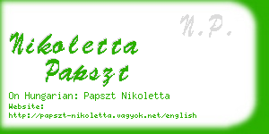 nikoletta papszt business card